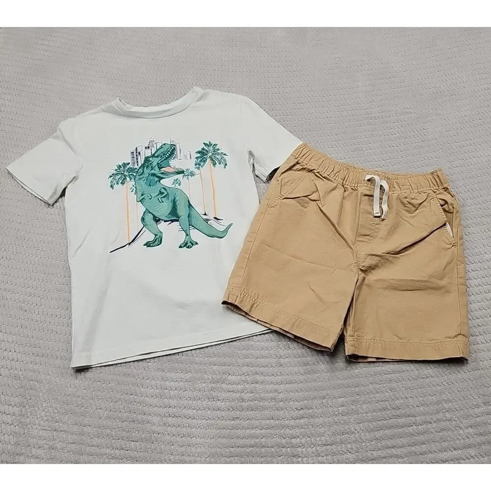 Tommy Bahama Shirt Carribean Joe Shorts Boys 7/8 Elastic Waist - Picture 1 of 8
